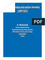 Chemical Kinetics and Surface Chemistry: Dr. R. Manab Kundu Drr. Manab Kundu M