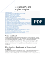 Destructive, Constructive and Conservative Plate Margins