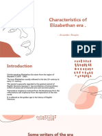 Characteristics of Elizabethan Era
