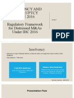 Insolvency and Bankruptcy CODE 2016 Regulatory Framework For Distressed M&As Under IBC 2016