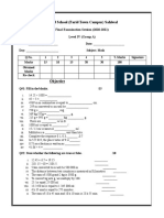 Allied School (Farid Town Campus) Sahiwal: Final Examination Session (2020-2021) Level IV (Group A)