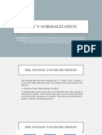 Unit V:Normalization: Normalization: Relational Database Design Pitfalls, Denormalized Data, Decomposition