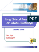 Energy Efficiency & Conservation Goals and Action Plan of Malaysia