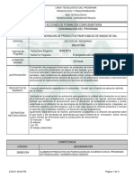 Informe Programa de Formación Complementaria - Pan - Sal