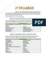 Cat Syllabus: Syllabus For Verbal Ability & Reading Comprehension (VARC)