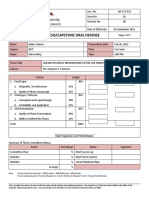 Score Sheet in Thesis/Capstone Oral Defense: AMA University