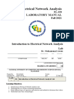 Lab 01 Introduction To Electrical Network Analysis Lab