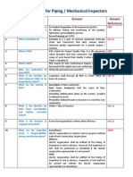 Handbook For Piping / Mechanical Inspectors: Sr. No. Answer Answer Reference