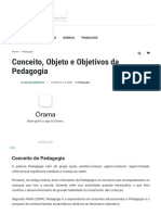 Conceito, Objeto e Objetivos Da Pedagogia - Sópra-Educação