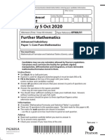 8FM0-01 As Core Pure Mathematics October 2020 Examination Paper PDF 1