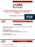 Gestión Empresarial: Definición, Conceptos, Componentes La Empresa Como Sistema. Empresario, Emprendedor y Gerente