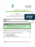 Course: Ge 2-Readings in The Philippine History Topic: Content and Contextual Analysis of Selected Primary Sources