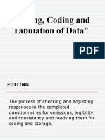 Editing Coding and Tabulation of Data-Marketing Research