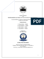 Project Report On Rope Making Machine From Waste Plastic Bottles