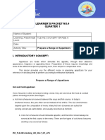 Learner'S Packet No.4 Quarter 1: Name of Student: Learning Area/Grade Level: Tle-He Cookery-Grade 9 Date: Activity Title