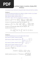 18.04 Practice Problems Laplace Transform, Spring 2018 Solutions