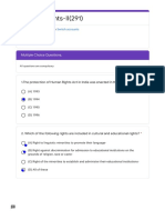 Human Rights-II (291) : Multiple Choice Questions