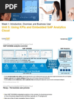 Unit 5: Using Kpis and Embedded Sap Analytics Cloud: Week 1: Introduction, Overview, and Business User