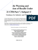 Public Warning and Notification of Recalls Under 21 CFR Part 7, Subpart C