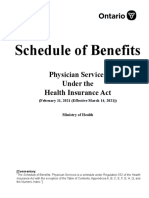 Ontario - Schedule of Benefits 2021