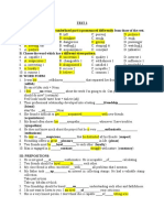 Test 1 I: Sounds & Stress: A. Choose The Word Whose Underlined Part Is Pronounced Differently From Those of The Rest