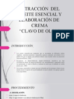 Extracción Del Aceite Esencial y Elaboración de Crema Clavo de Olor