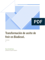 Transformación de Aceite de Freír en Biodiesel