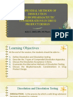 Compendial Methods of Dissolution and Biopharmaceutic Considerations in Drug Product Design