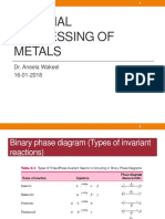 Thermal Processing of Metals: Dr. Aneela Wakeel 16-01-2018