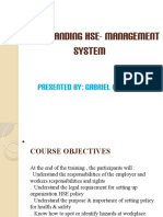 Understanding Hse-Management System: Presented By: Gabriel Bolatito