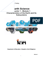 Earth Science: Quarter 1 - Module 1 Characteristics of The Earth and Its Subsystems