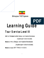 Learning Guide: Tour Service Level III