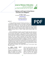 Asian Journal of Distance Education: Current Challenges and Prospects Facing Distance Education in The Philippines