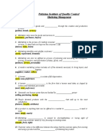 Marketing Management PIQC Final Term Objective Course Outline