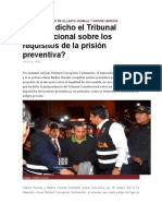 Requisitos de Prision Preventiva para TC