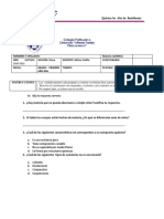 CUESTIONARIO - Quimica Inorganica - 1er Año de Bachillerato - Tercer Parcial - Intensivo