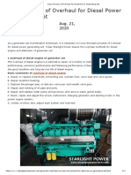 Basic Process of Overhaul For Diesel Power Generating Set