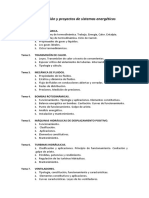 Temario de Organización y Proyectos de Sistemas Energéticos