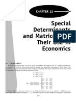 Special Determinants and Matrices and Their Use in Economics