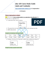 Lim F (X) L X C: AP Calculus AB Course Study Guide Limits and Continuity