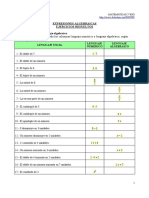 EJERCICIOS RESUELTOS. Expresiones Algebraicas