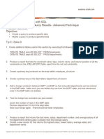 Database Programming With SQL 20-1: Ensuring Quality Query Results - Advanced Technique Practice Activities