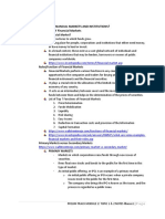 Introduction To Financial Markets and Institutions Notes