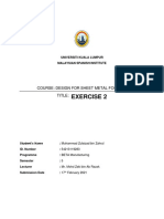 Exercise 2: Course: Design For Sheet Metal Forming