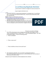 Finding Epicenters and Measuring Magnitudes Worksheet