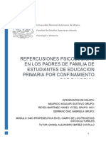 Repercusiones Psicológicas en Los Padres de Familia de Estudiantes de Educacion Primaria Por Confinamiento