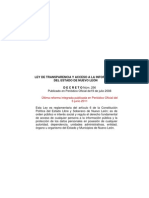 Ley de Transparencia y Acceso A La Información Del Estado de Nuevo León