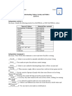 Understanding Culture, Society and Politics Quiz #1