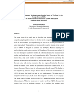 An Analysis of Students' Reading Comprehension Based On The Four Levels Comprehension Skills (A Study at The Second Year Students of SMAN 10 Bengkulu Academic Year 2014/2015)