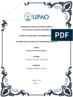 Informe Final de Prácticas Pre Profesionales Ii - Angie Fernandez